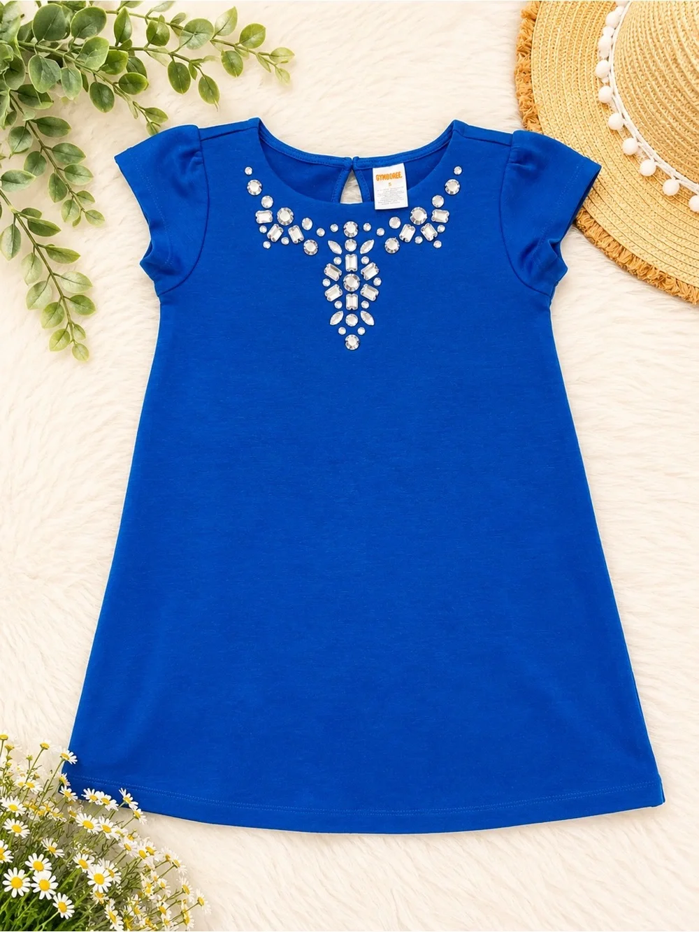 Gymboree Royal Blue Jewel-Embellished Knit Dress Gymboree size 5